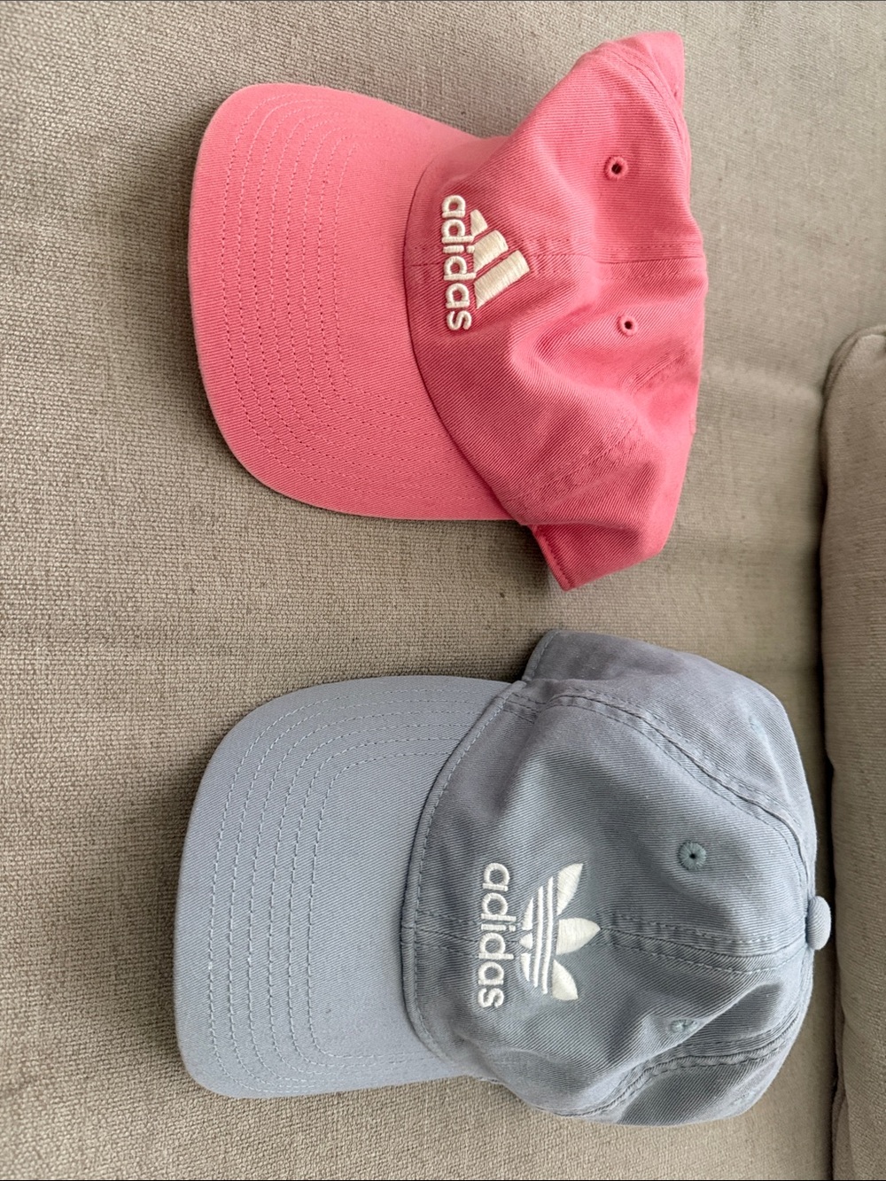 adidas Pink and Gray Embroidered Logo Caps